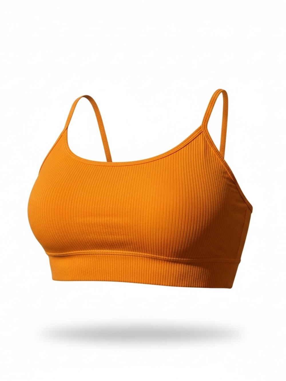Women's Wild Fable Orange Ribbed Pucker Scoop Bralette Bikini Top Size M